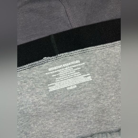 Amazon Essentials Men's Black/Gray/lt Gray Briefs Bundle (5) Sz 3XL - Picture 2 of 2